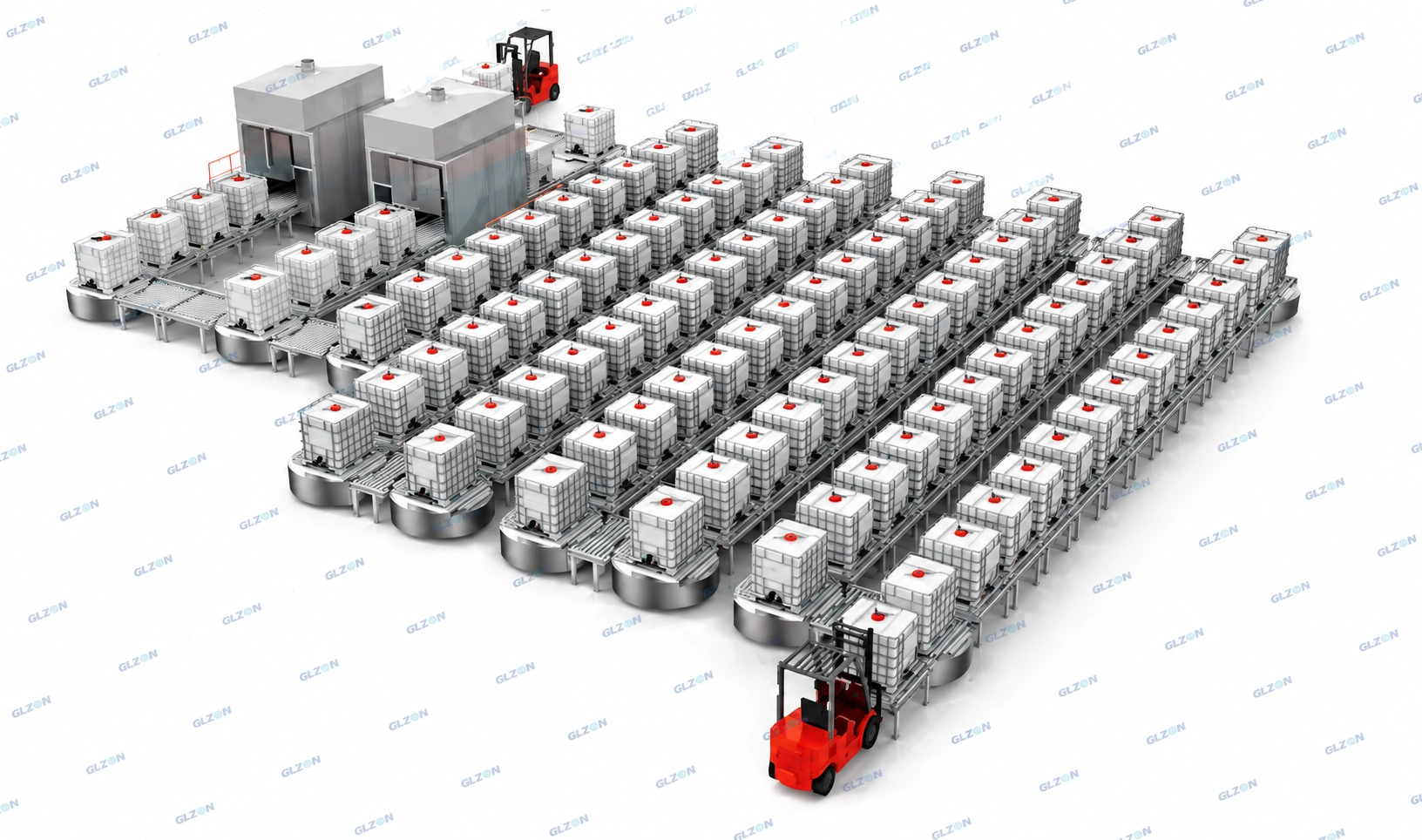 IBC Tank Dual Station Automatic Filling Line for Industrial Liquid Filling