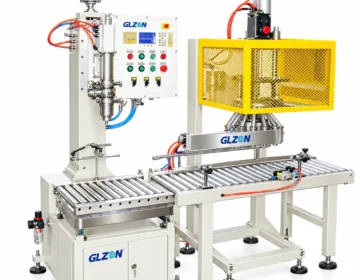 20L semi-automatic drum filling machine with weighing control and industrial roller conveyor