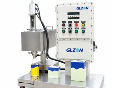 5L semi-automatic filling machine with control panel and weighing platform for small liquid containers