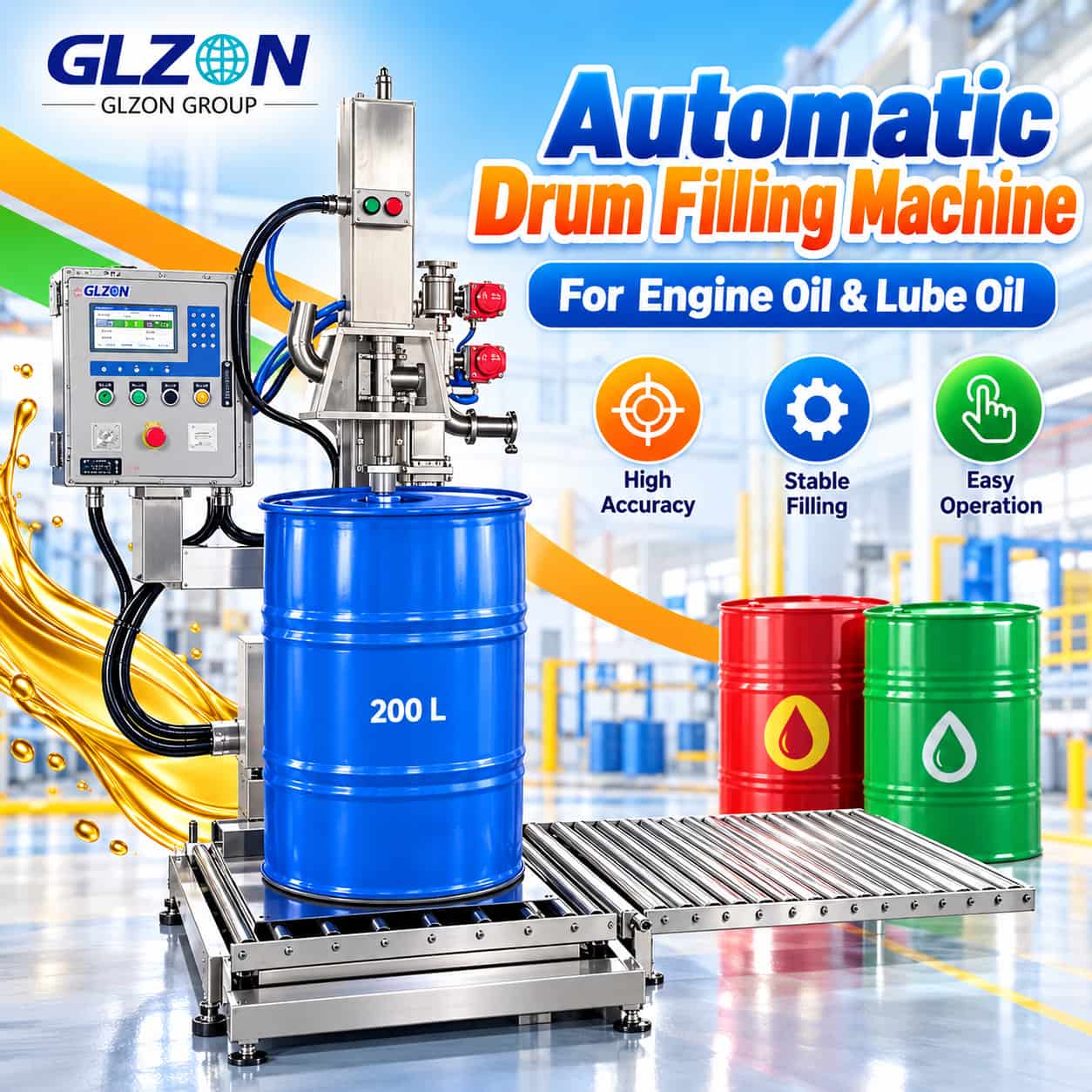 Drum Filling Machine 200L Automatic Engine Oil Lube Oil Lubricant Oil Barrel Filling Machine Drum Filling Weighing System