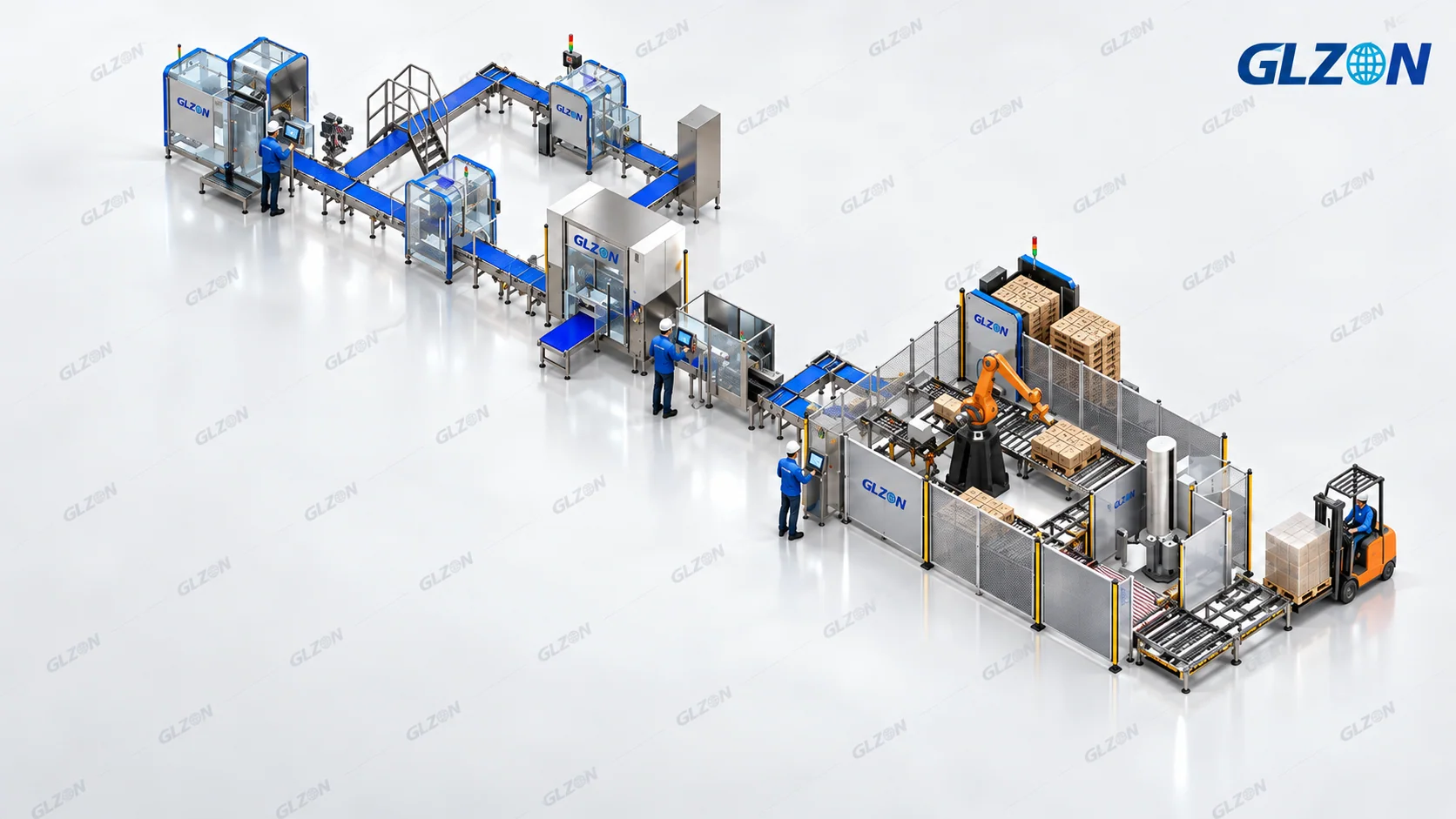 Industrial packaging machines with automatic liquid filling and packaging equipment